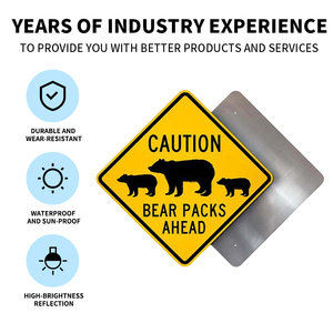 Soddisfare gli standard di personalizzazione materiale professionale dimensioni/modelli/testo a forma di diamante riflettente animale segnale di avvertimento - Product Image 5