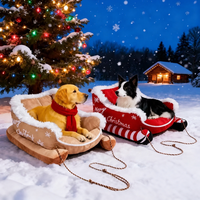 Nouveau Lit pour Chien en Mousse à Mémoire de Forme, Modèle Traîneau de Noël 2026, Moderne, Épais et Chaud pour l'Hiver, pour Animaux de Compagnie