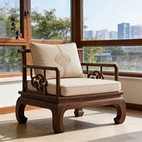 Fauteuil individuel de style chinois pour salon, usage domestique, décontracté, antique, rétro, moderne, nouveau, inspiré du Zen, classique, chaise d'hôte en bois massif