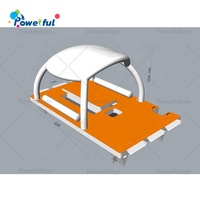 Plataforma Flotante Inflable para Tomar el Sol, Isla Flotante, Plataforma de Ocio para Fiestas, Muelle Flotante Inflable para Fiestas con Carpas