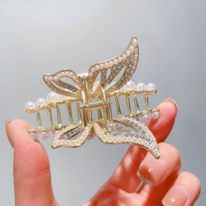 Mode douce perle Hairgrip épingle à cheveux coréen strass papillon cheveux griffes doré métal <span class=keywords><strong>crabe</strong></span> pince à cheveux pour les filles - Product Image 4