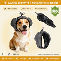 OEM&ODM Vente en gros Cache-oreilles apaisants pour chiens contre l'anxiété sonore, en tissu doux avec sangle de menton pour chiens de petite et moyenne taille