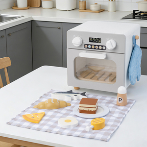 Set di Giocattoli da Cucina Montessori in Legno con Forno e Accessori Alimentari in Plastica per il Gioco Immaginativo dei Bambini - Product Image 2