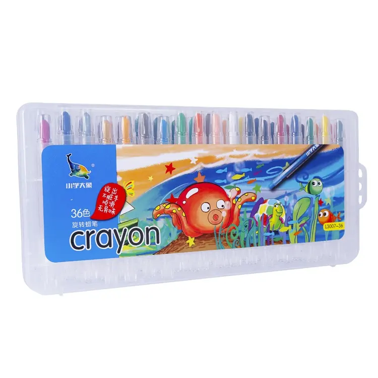 थोक बहुरंगा मोड़ Crayons कलम सेट चित्रकारी आपूर्ति प्लास्टिक क्रेयॉन मुड़ तेल हल्के Nontoxic तेल मोम 36 रंग 11cm