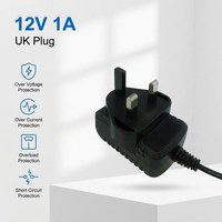 Service ODM OEM, adaptateur secteur 12V 1A, adaptateur mural 12W, 3 broches, prise UK, alimentation 12V pour appareils électroniques