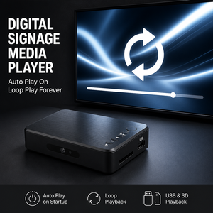 เครื่องเล่นป้ายดิจิตอล HD 1080P ระบบเล่นวนซ้ำอัตโนมัติ เล่นอัตโนมัติผ่าน USB SD จอแสดงผลมัลติมีเดียแบบพกพา สำหรับโฆษณา ธุรกิจเชิงพาณิชย์ รองรับ OEM - Product Image 1