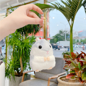 Dessin animé mignon petit Hamster poupée peluche jouets <span class=keywords><strong>Hamste</strong></span> peluche porte-clés jouets grosse souris pendentif Hamster porte-clés sac à main charme - Product Image 5