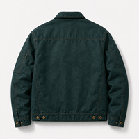 Veste utilitaire personnalisée pour homme en toile délavée avec patchwork, multi-poches, vêtement de travail, marque privée OEM, fermeture éclair avant, coupe-vent