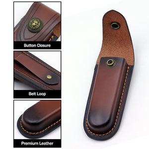 سكين شامل قابل للطي غطاء جلد غمد أعلى غمد جلد مع مشبك مصنوع من البوليمر والنايلون حافظة خارجية - Product Image 4