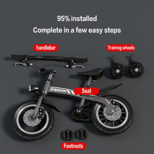 Vendita calda <span class=keywords><strong>bicicletta</strong></span> per bambini <span class=keywords><strong>con</strong></span> luci 2-8 anni ragazzi ragazze 12-16 pollici doppio disco freno di plastica cestello ruote di allenamento - Product Image 3