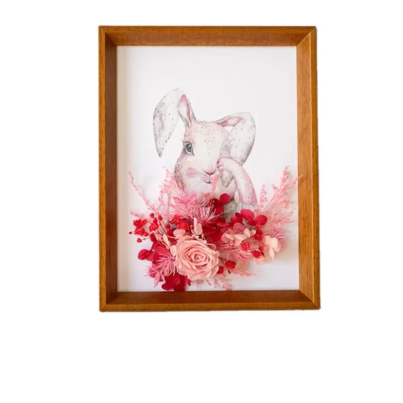 Autocollants de spécimen de plante de style moderne, cadre de fleur éternelle, rose séchée faite à la main pour décorer