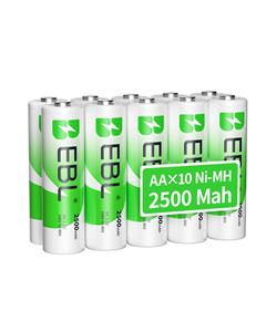 EBL NIMH 1,2 V 1,2 voltios 2500Mah AA Batería recargable <span class=keywords><strong>Hr6</strong></span> Nimh Paquete de 10 baterías - Product Image 1
