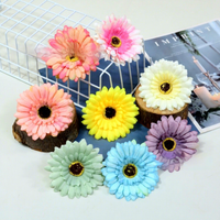 Aksesori Rambut Bunga Gerbera Daisy Buatan Sutra, Alat Peraga Foto Tepi Pantai, Topi DIY, Rangkaian Bunga Gaya Minimalis