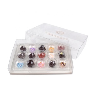 15 Truffle Chocolate Clear Plastic Packaging Gift Box With Insert For Sweets Transparent Boxes