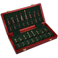 Jeu d'échecs en métal couleur bronze, pliable, magnétique, écologique, de luxe, pour adultes, jeu familial