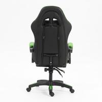 Chaise de jeu noire et verte en cuir PU inclinable, réglable en hauteur, pivotante, avec accoudoirs réglables pour salle de jeu