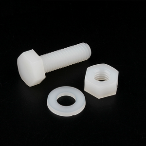 DIN933 DIN931 Blanco Negro Nylon Rosca completa <span class=keywords><strong>Perno</strong></span> hexagonal Plástico PA66 <span class=keywords><strong>Perno</strong></span> de cabeza hexagonal Precio de fábrica Pernos De Plastico <span class=keywords><strong>M6</strong></span> X 12mm - Product Image 2