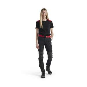 BLAKLADER - 712216459956D21 Pantalones de servicio elásticos en 4 direcciones para mujer Negro/Rojo-PANTALÓN DE TRABAJO EAN 7330509742815 - Product Image 3