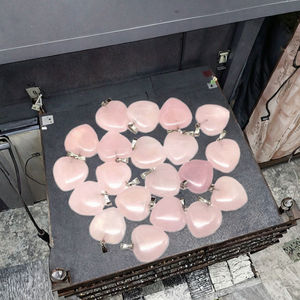 Pendentifs en forme de cœur en pierre naturelle d'agate de jade, plaqués, faits à la main pour la fabrication de bracelets et colliers pour femmes, cadeau - Product Image 3