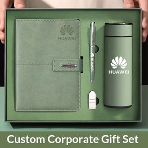 Set Corporativo Premium, Libreta de Papel con Logotipo Personalizado en Relieve y Vaso de Acero Inoxidable con USB, Idea de Regalo Empresarial de Lujo - Product Image 3