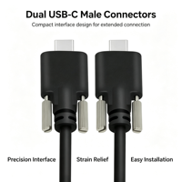 Câble d'extension USB Type-C mâle vers femelle avec trou de fixation par vis, flexible, pour la charge et le transfert de données, pour ordinateur et voiture