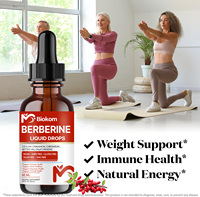 Gouttes liquides de supplément de berbérine à la cannelle de Ceylan, melon amer, glucomannane, gymnema, chrome, curcuma, panax ginseng, moringa