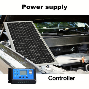 แผงโซลาร์เซลล์แบบโมโนคริสตัลไลน์ 16W 12V เครื่องชาร์จพลังงานแสงอาทิตย์แบบพกพาสำหรับใช้งานกลางแจ้งพร้อมแคลมป์สำหรับชาร์จแบตเตอรี่ - Product Image 5