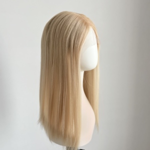 Pelucas y Tupés de Cabello Humano para Mujer con Cabello Fino - Ondulado Natural Color Dorado Peluca Judía de 18 Pulgadas en Stock - Product Image 1