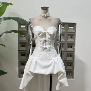 Bettergirl 2025 printemps et été nouveau Style court <span class=keywords><strong>avant</strong></span> et long arrière arc queue soins de la peau minceur robe de Style français - Product Image 5