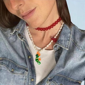 2025 printemps été Collection personnalisée perle d'eau douce clavicule chaîne collier pour femmes chaîne à maillons transfrontaliers - Product Image 3