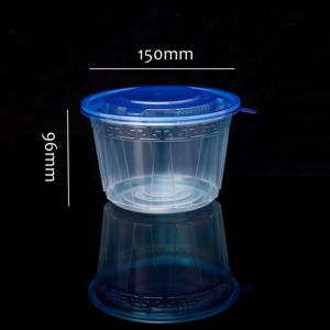 Bol rond transparent jetable en plastique PET écologique en gros avec couvercle pour servir des légumes lors de fêtes - Product Image 2