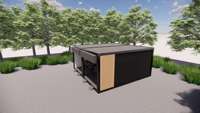 Maison préfabriquée en conteneur 2 en 1 pour garage et remise, pour stationnement de voitures et rangement d'outils