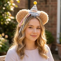 Serre-tête en tissu peluche Ours mignon pour fête d'anniversaire, Série coréenne pour femme, 25x25cm, Haute Qualité, Style Doux