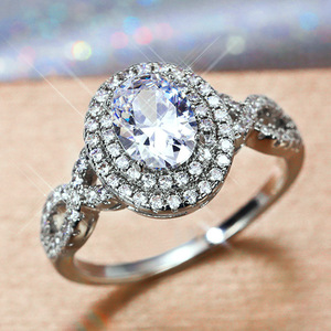 Anello in cristallo color argento per donna, elegante accessorio di moda per feste e uso quotidiano - Product Image 6