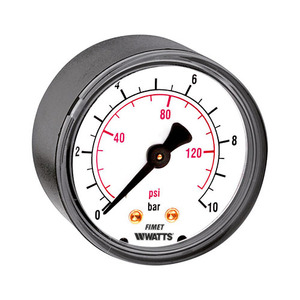 Manómetro Watts de 10 Bares, Montaje Trasero M3A ABS 63mm - Product Image 1