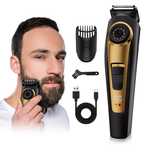 Digital Display USB Rechargeable Electric Shaver Adjustable Comb Beard <strong>Trimmer</strong> With Stainless Steel Blade For Home Hotel Use - Product Image 1