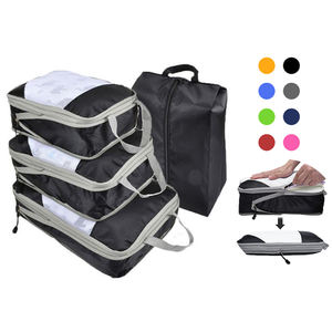 3pcs Cubes d'emballage de compression pour le stockage de voyage Organisateur Sac Set Valise Bagages Vêtements Chaussures Emballage Cube pour économiser de l'<span class=keywords><strong>espace</strong></span> - Product Image 1
