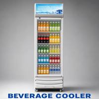 Lemari Pendingin Minuman Komersial Vertikal Pintu Kaca Tegak untuk Bar, Pendingin Minuman Red Bull Energy Drink