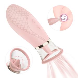 Grensoverschrijdende Vrouwelijke Masturbatie Dildo Vibrator Explosie-Inducerende Cunnilingus Borstmassageapparaat Tong Likken Seksproduct - Product Image 5
