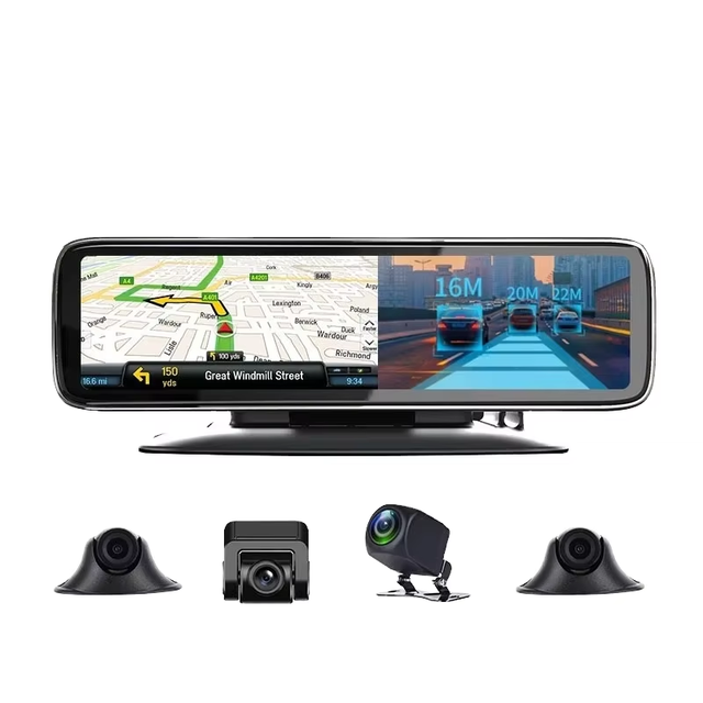 Smart 4g Sim Cloud Cmsv6 Remote Monitoring Car Positioning Fleet Management With Adas Voice Control Dash Cam 4 Cameras