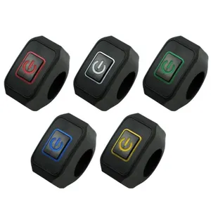 22mm Motorcycle Handlebar Switch Button For Electric Star Kill Waterproof Control Switch Button with LED