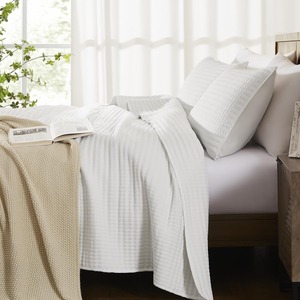 Copriletto Bianco Trapuntato Set di Biancheria da Letto per Tutte le Stagioni con 2 Federe Adatto per Letto e Divano - Product Image 4