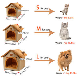 Cama Cálida y Acogedora para Gatos con Cojín Extraíble y Lavable para Perros Pequeños de Interior, Cueva Suave y Cómoda para Mascotas en Invierno - Product Image 2