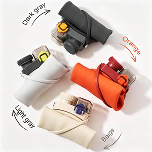 New and unique double-<b>cover</b> water-proof foldable high-<b>temperature</b> resistant food-grade silicone sports kettle water cup - Product Image 3