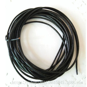 Black Round Cowhide <b>Rope</b> 2mm Stiff <b>Bracelet</b> Making Jewelry Material Wholesale - Product Image 3