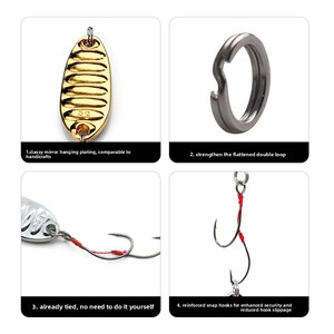 [<span class=keywords><strong>Le</strong></span> Xin] Esca Viva in Acciaio Inossidabile con Doppio Amo e Paillettes, Design Micro-Esca per la Pesca a Spinning - Ingrosso - Product Image 4
