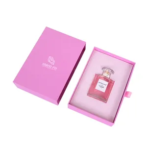 Boîte cadeau rigide pour parfum personnalisé avec tiroir coulissant, insert en mousse et ruban, emballage en carton de luxe - Product Image 2