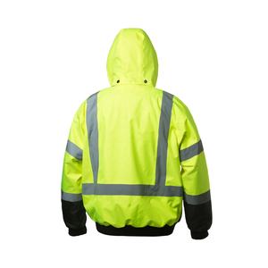 Hi-vis – vêtements de sécurité réfléchissants d'hiver, Oxford PU enduit <span class=keywords><strong>veste</strong></span> de circulation isolée imperméable Bomber de sécurité - Product Image 3