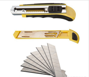 18mm precisión DIY retráctil 3 cuchillas Snap-Off cortador cuchillo mango de goma personalizado OEM utilidad cuchillo para carpintería artesanía - Product Image 3