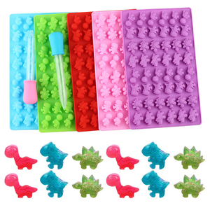Moule en silicone 48 cavités <span class=keywords><strong>mini</strong></span> dinosaures pour bonbons gélifiés, qualité alimentaire, mignons moules à chocolat et bonbons en forme de dinosaures, vente en gros directe usine - Product Image 2